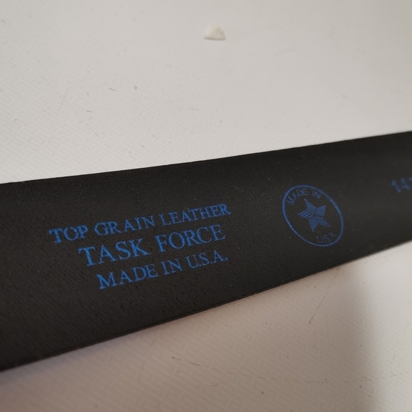 Task Force Mens Black   Leather Buckle Closure Belts Size 32 - Picture 4 of 5